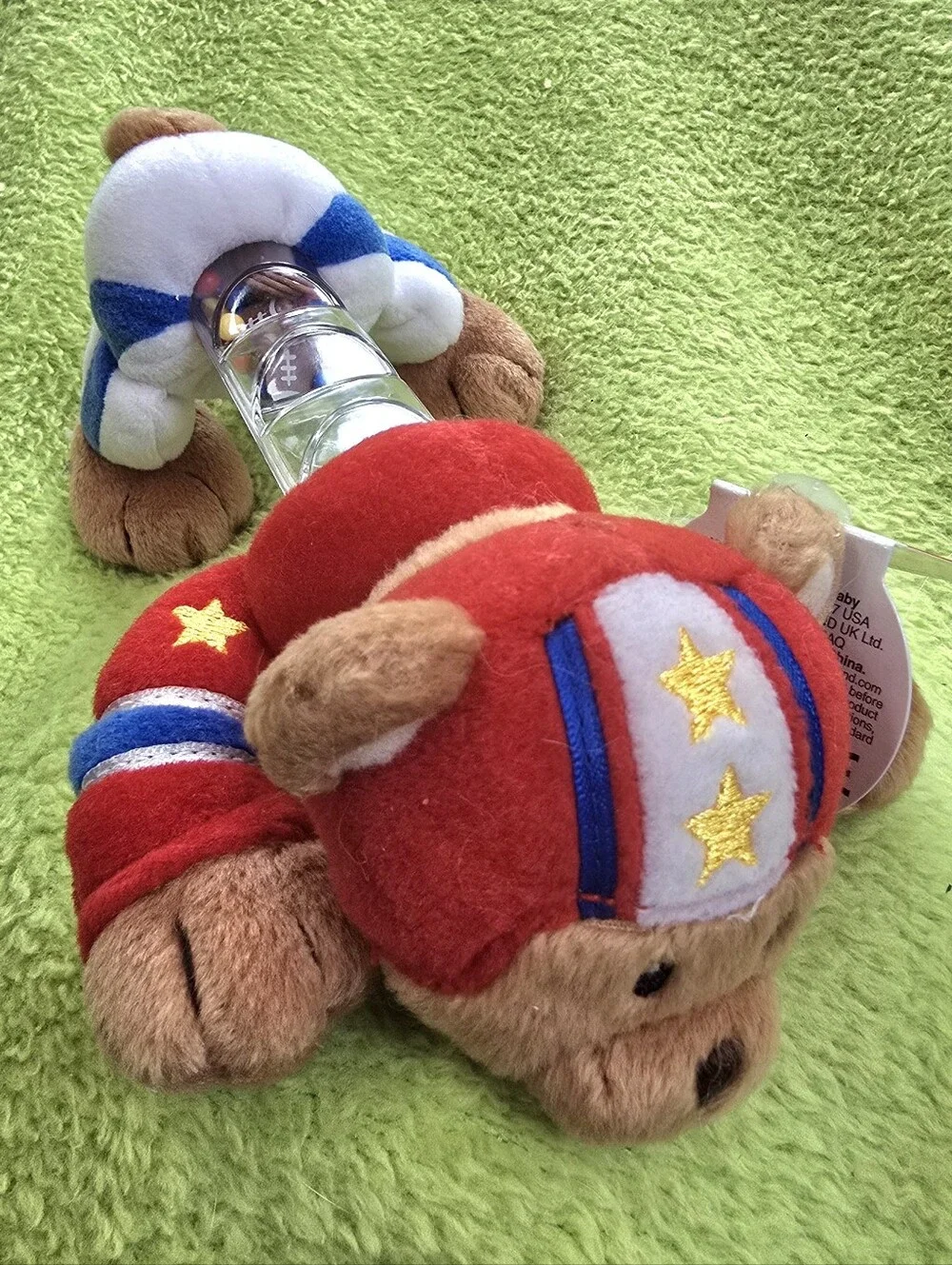 NWT Baby BOY- GUND FOOTBALL & BEAR RATTLE MVB BABY PLUSH & PLASTIC TOY (Q2)